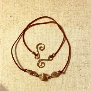 Bead & leather necklace